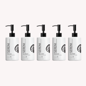 300ml White Ceramic Bottle with Aluminium Pump